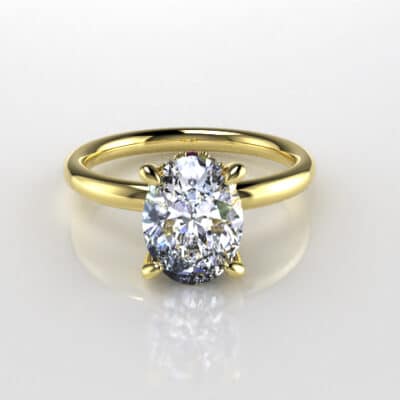Oval Diamond Ring with Tourmaline Accents
