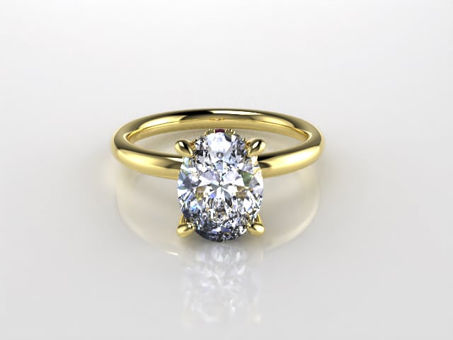 Oval Diamond Ring with Tourmaline Accents