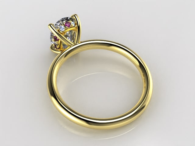 Oval Diamond Ring with Tourmaline Accents - Image 4