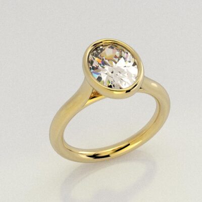 Custom-Selected Oval Diamond Ring