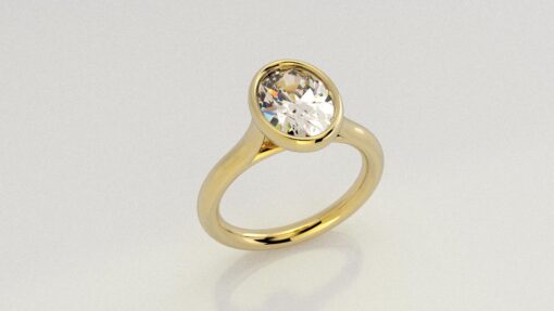 Custom-Selected Oval Diamond Ring
