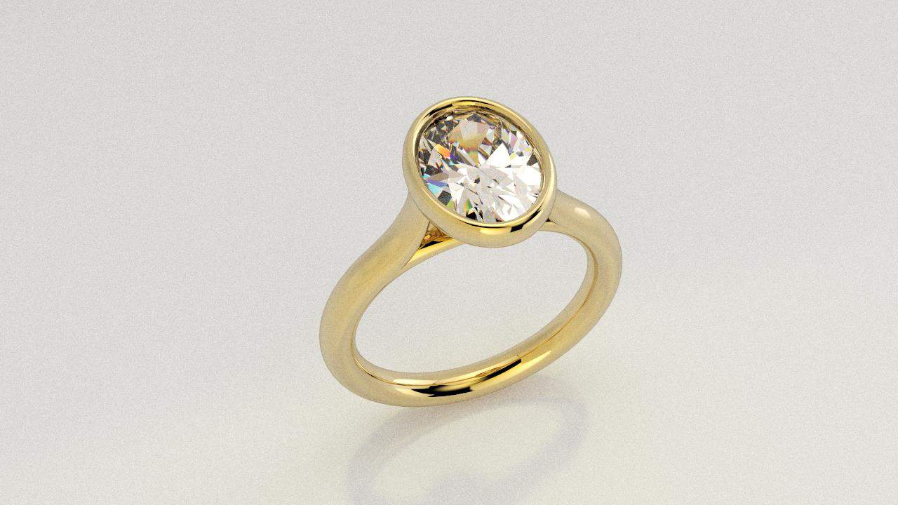 Custom-Selected Oval Diamond Ring
