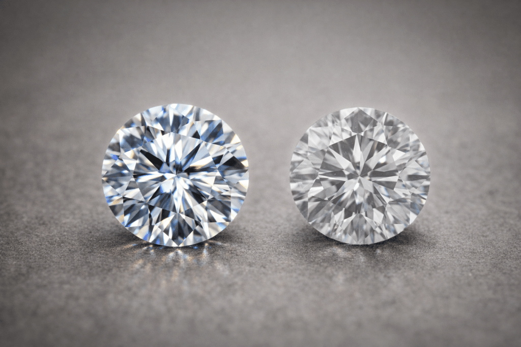 Understanding the 4Cs: How Professionals Balance Beauty, Size, & Value 1 Comparison showing how diamond cut quality affects sparkle and brilliance.