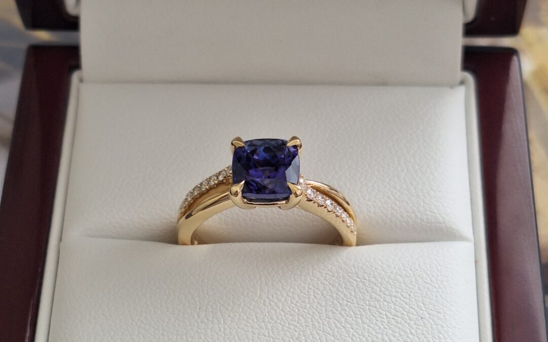 A tanzanite and diamond ring for a special birthday